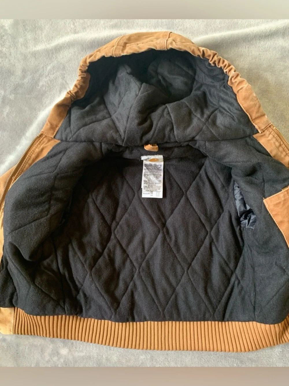 Carhartt Kids Tan Hooded Puffer Jacket